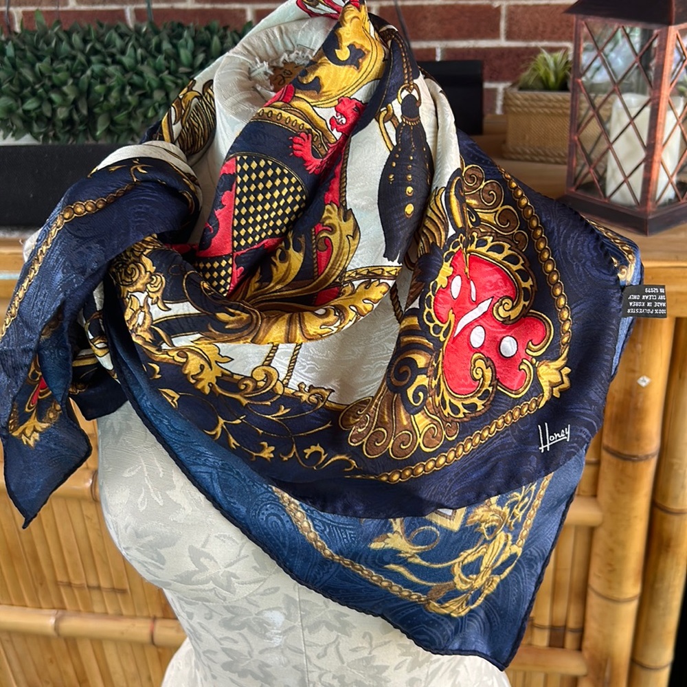 💞Vintage Honey Equestrian Scroll Paisley Scarf💞